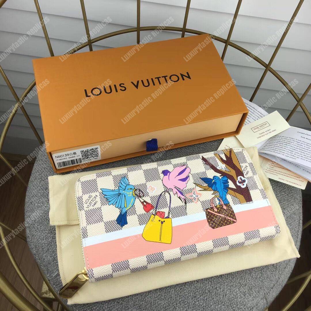 LV Zippy Wallet Damier Azure Bird Print