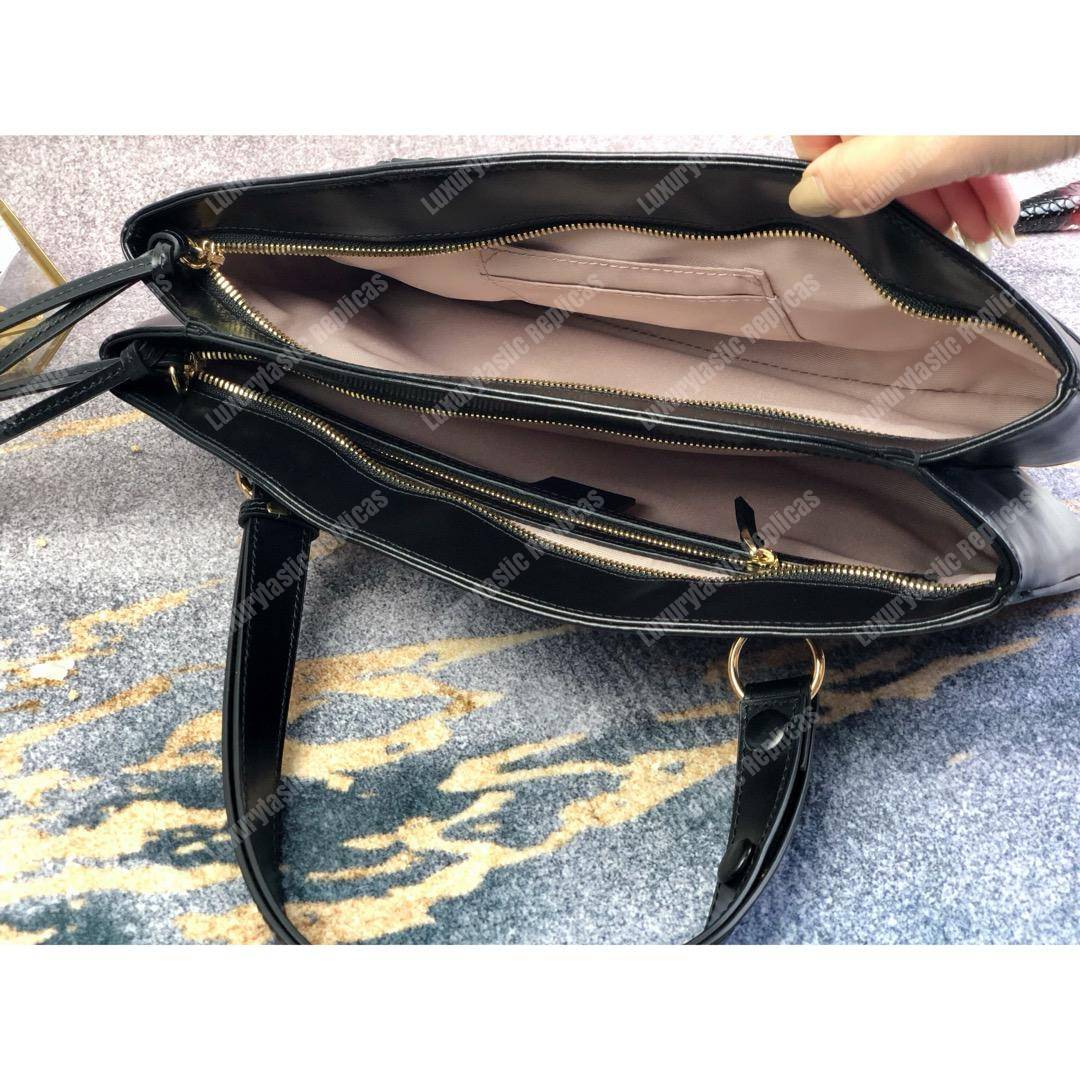 G*u*i arli large top handle bag black