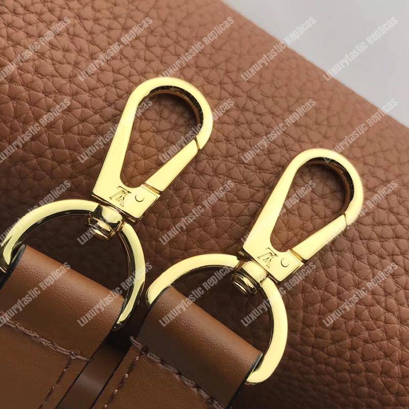 LV Dauphine MM Taurillon Leather Bruni/Strawberry Milk