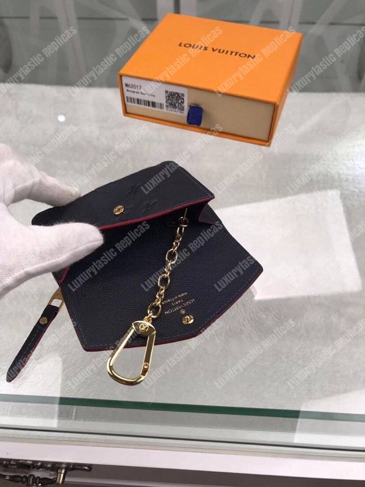 LV Key Pouch Monogram Empreinte Leather Marine Rouge