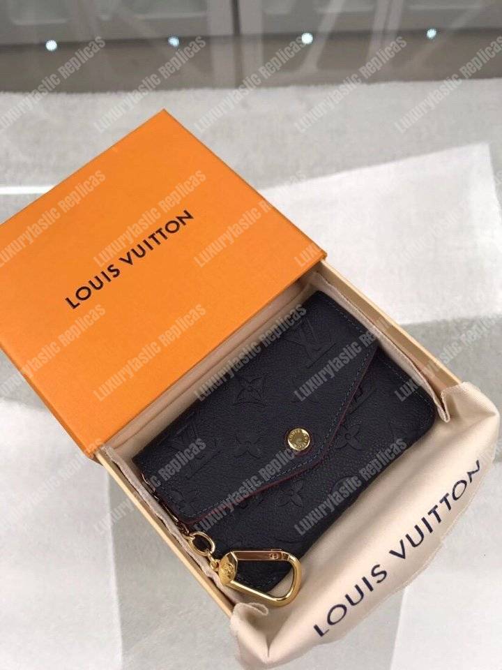 LV Key Pouch Monogram Empreinte Leather Marine Rouge