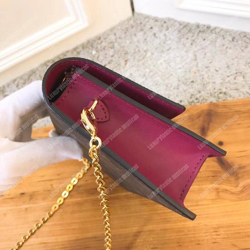 LV Flore Chain Wallet Monogram Fuchsia