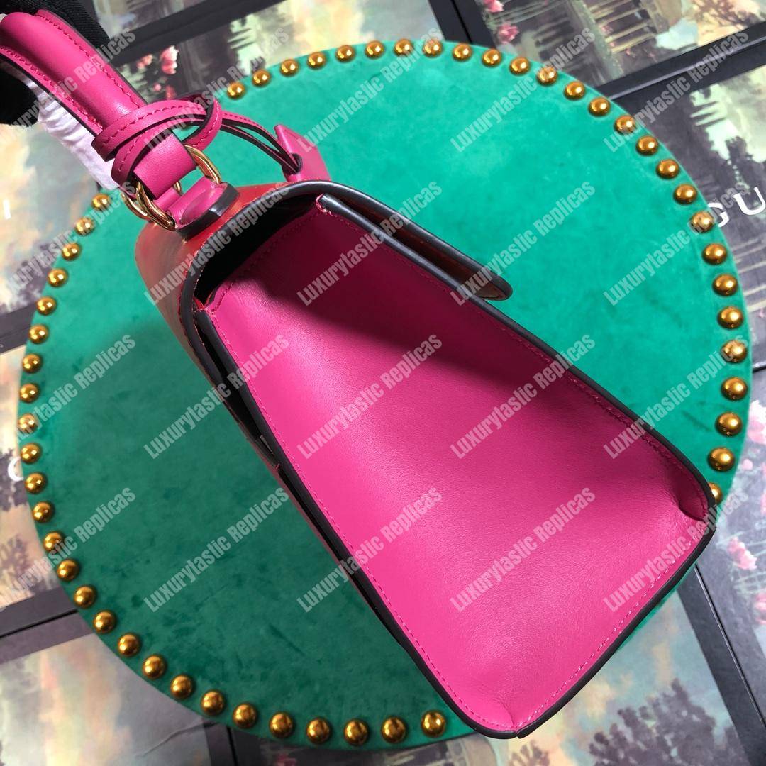 G*u*i padlock small gg top handle bag red/pink