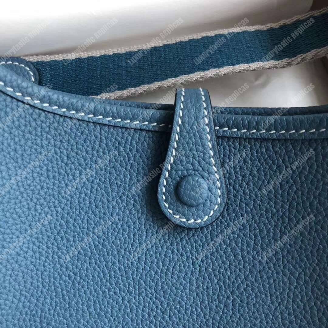 H**mes mini evelyne iii 17 clemence bag bleu nuit