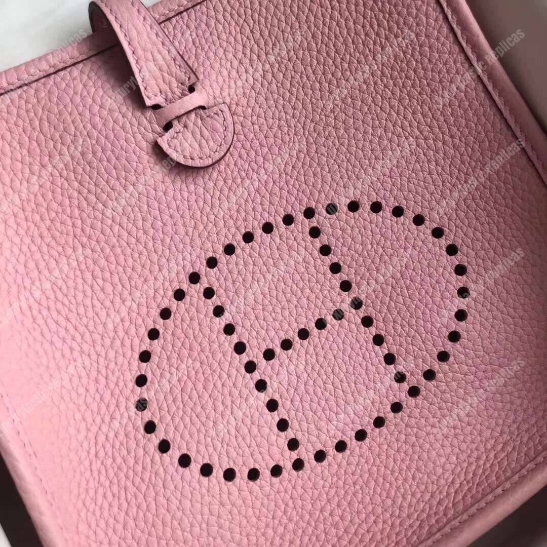 H**mes mini evelyne iii 17 clemence bag sakura pink