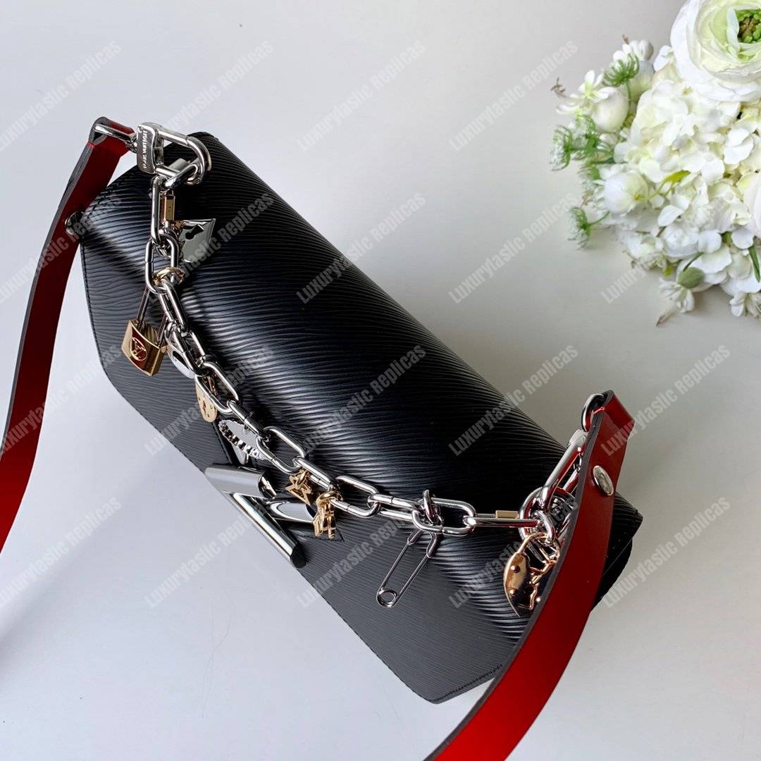 LV Twist MM Epi Love Lock Charms Black