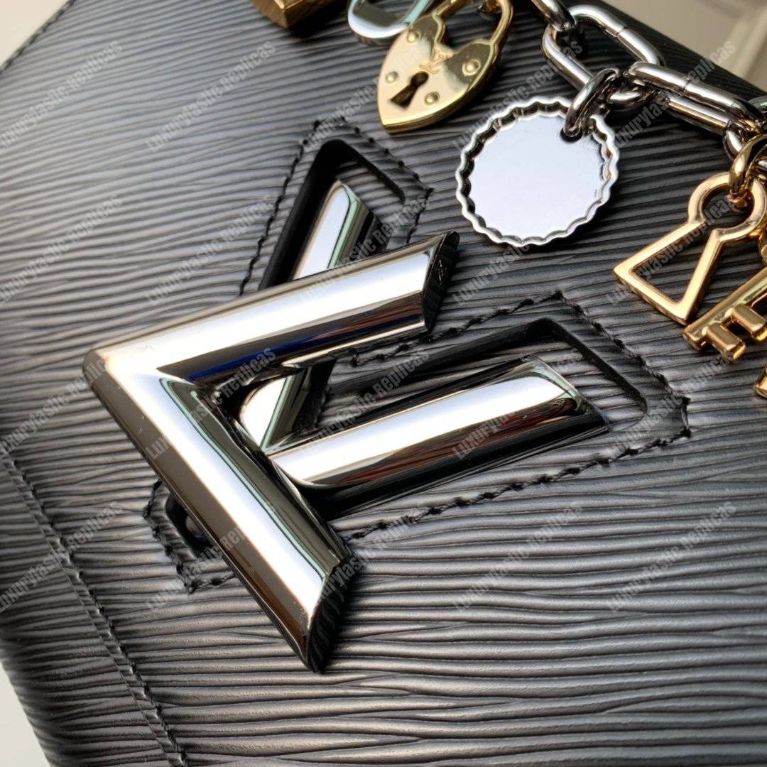 LV Twist MM Epi Love Lock Charms Black