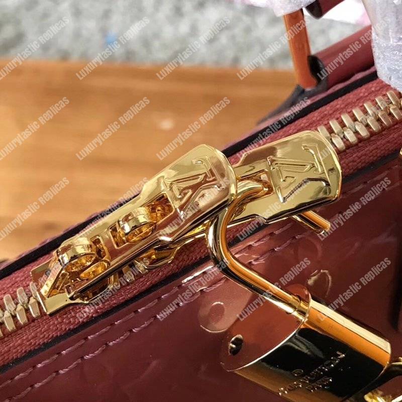 LV Alma BB Monogram Vernis Leather Vieux Rose