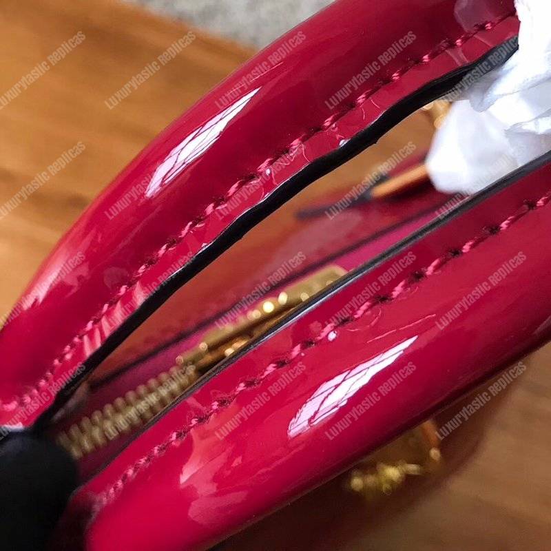LV Alma BB Monogram Vernis Leather Magenta