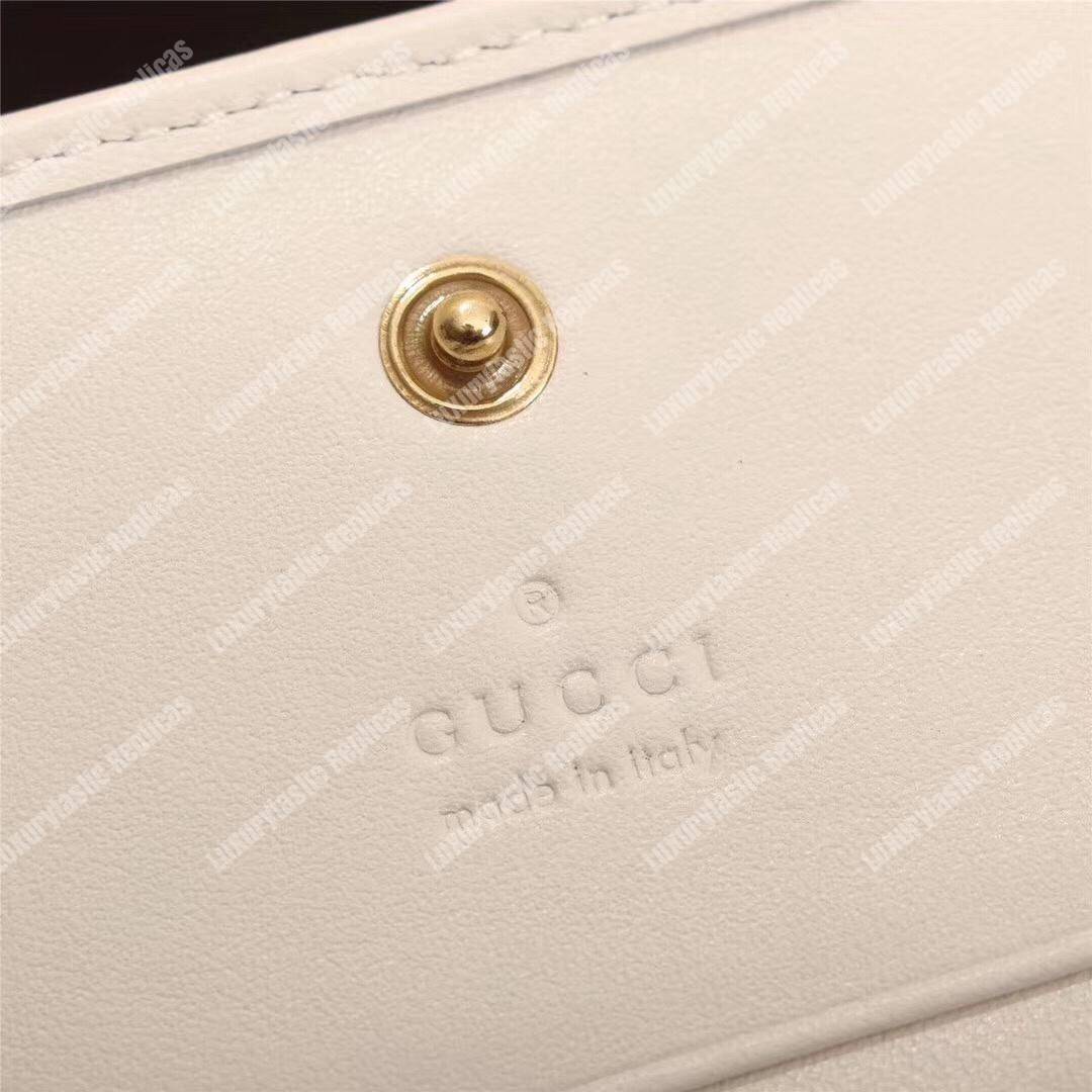 G*u*i gg marmont card case wallet with cicada white