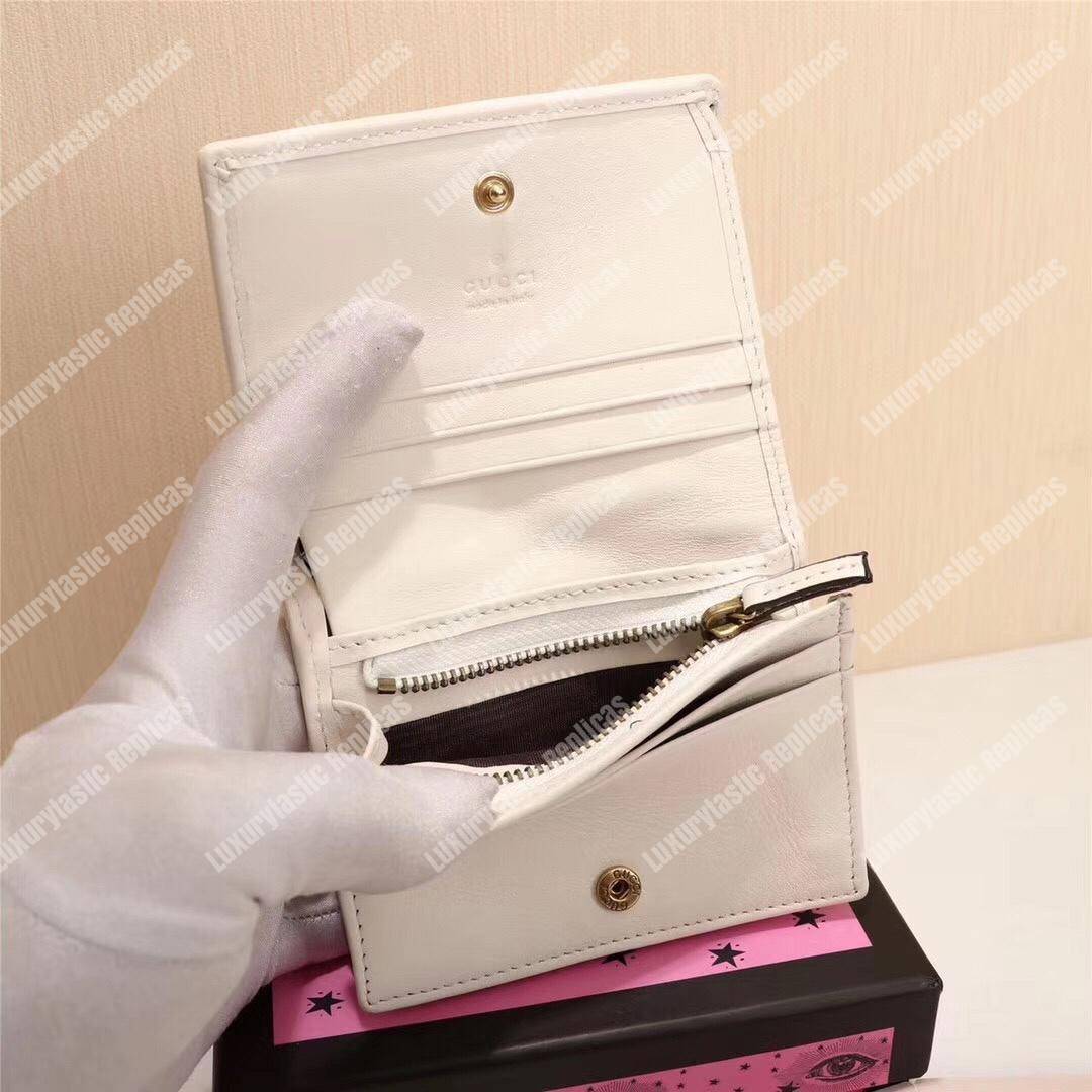 G*u*i gg marmont card case wallet with cicada white