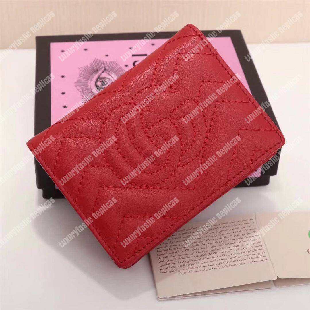 G*u*i gg marmont card case wallet with cicada red