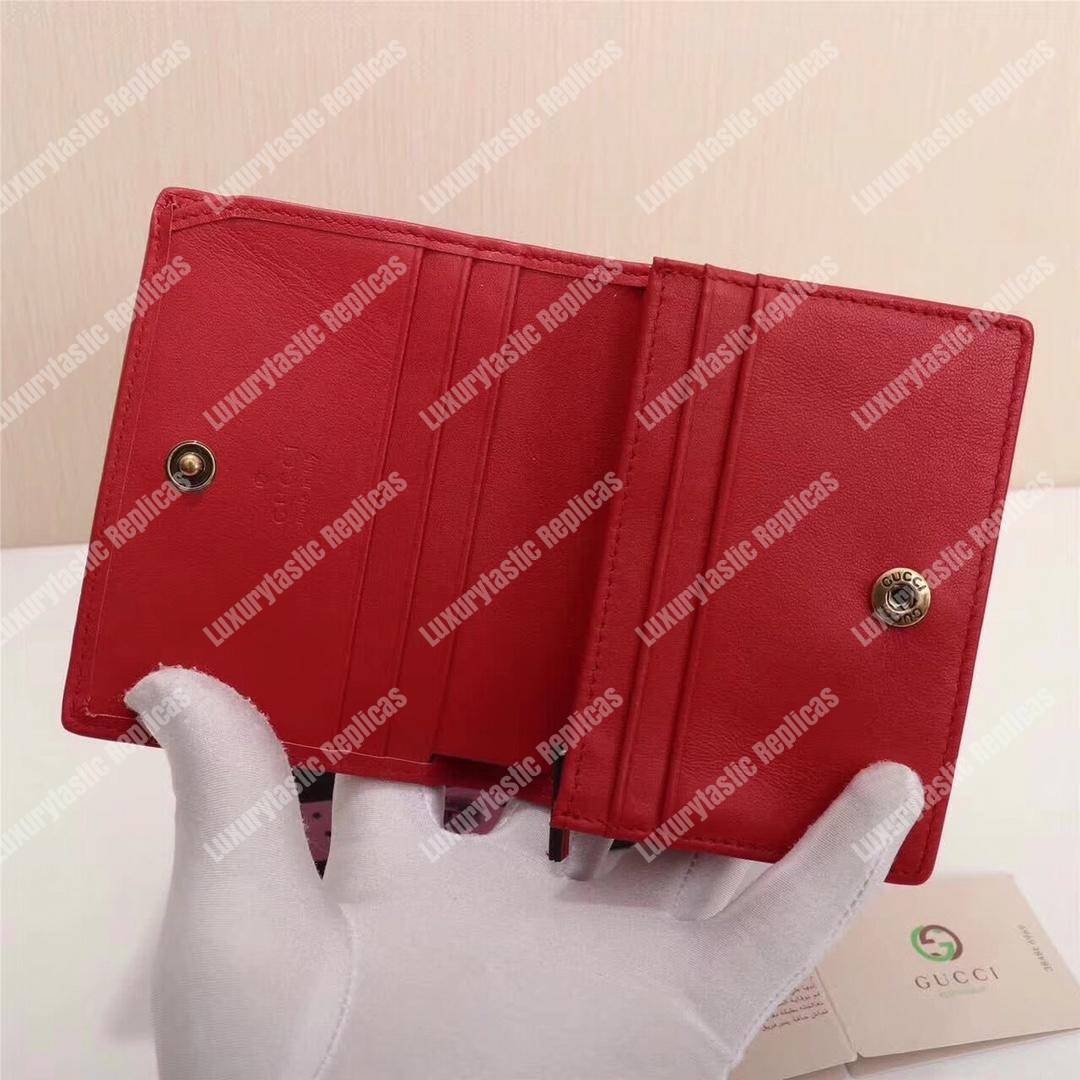 G*u*i gg marmont card case wallet with cicada red