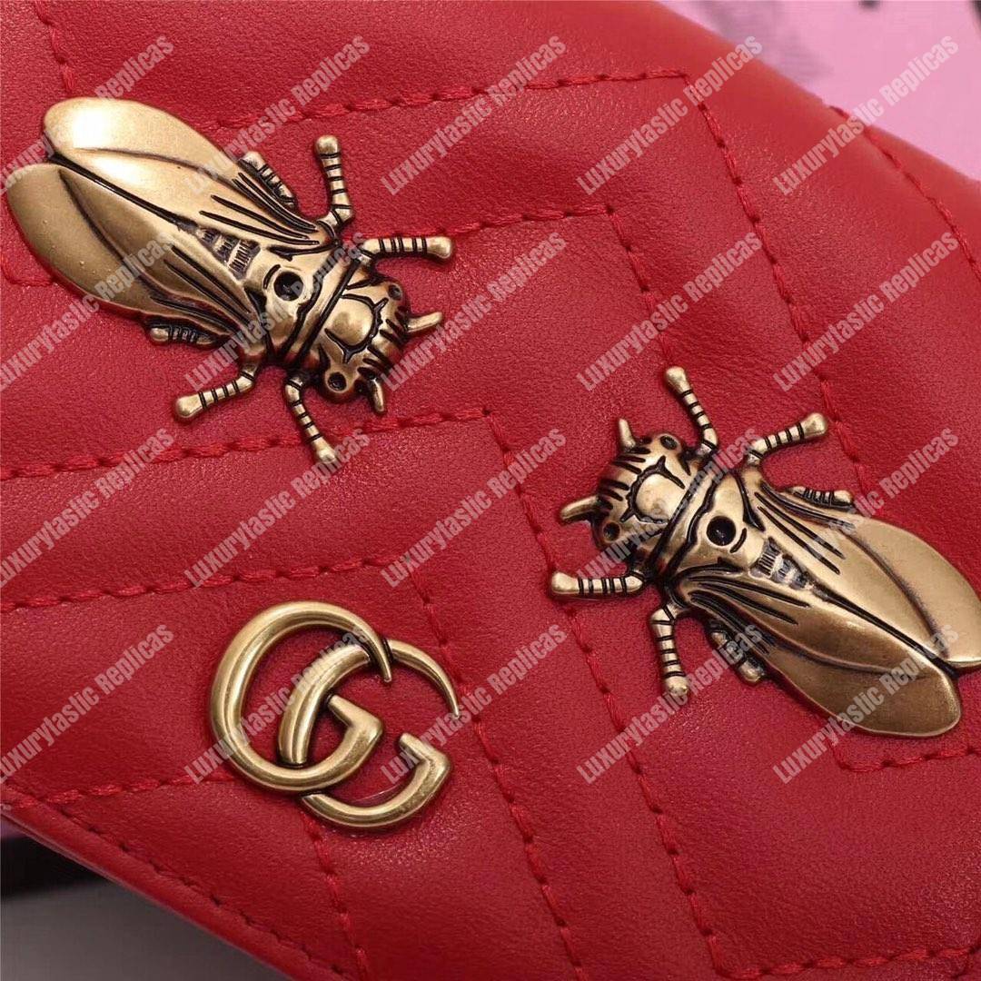 G*u*i gg marmont card case wallet with cicada red
