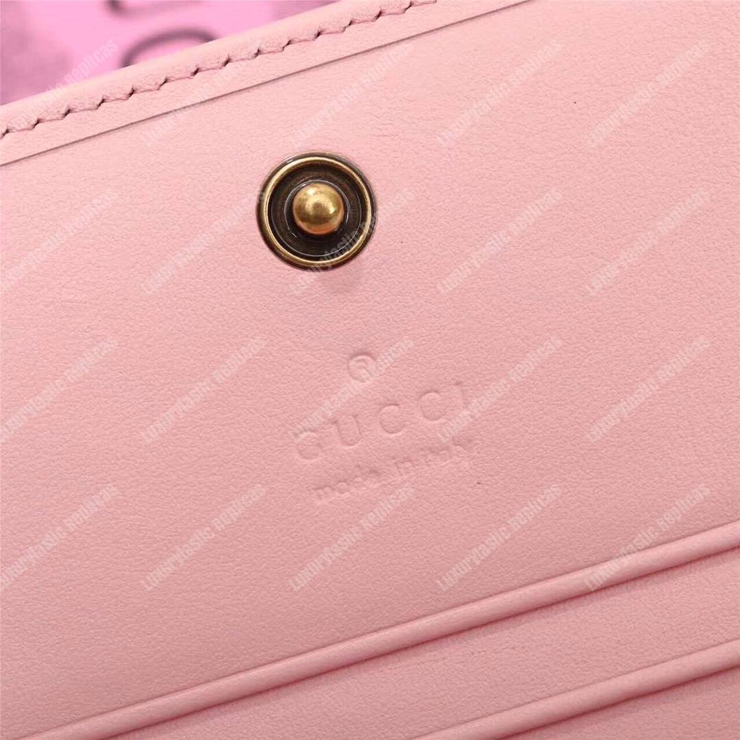 G*u*i gg marmont card case wallet with cicada pink