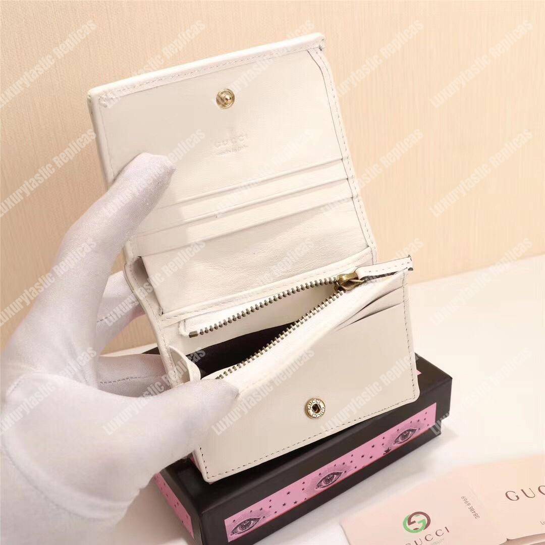 G*u*i gg marmont card case wallet with butterfly white