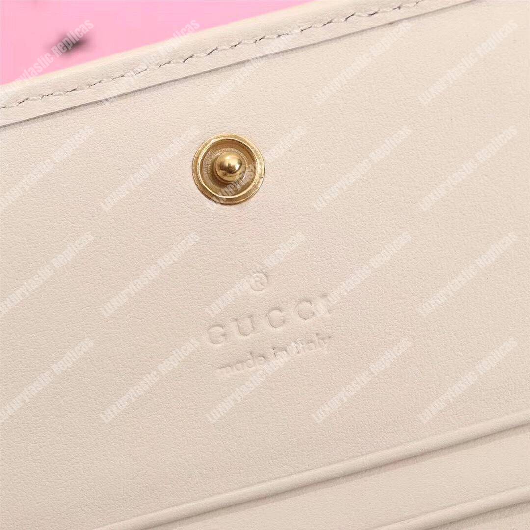 G*u*i gg marmont card case wallet with butterfly white