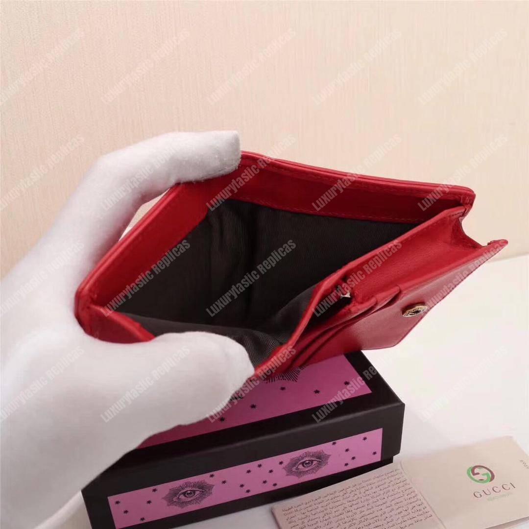 G*u*i gg marmont card case wallet with butterfly red