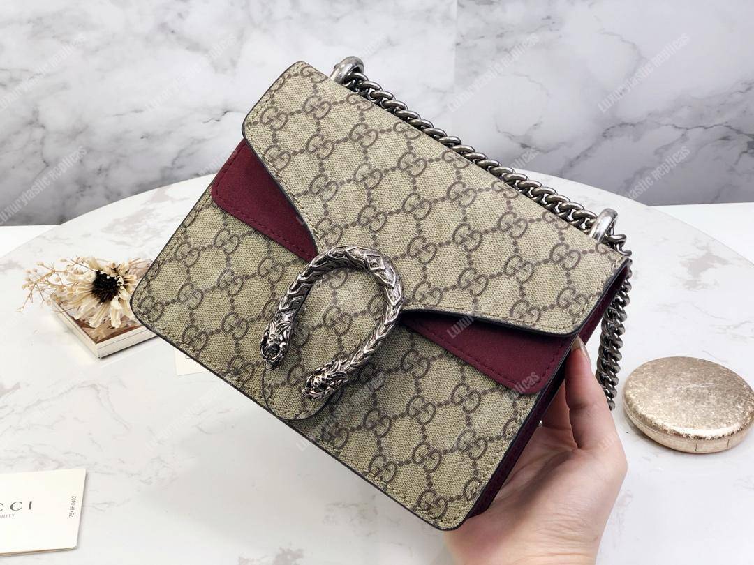 G*u*i dionysus gg sup*e mini bag beige burgundy