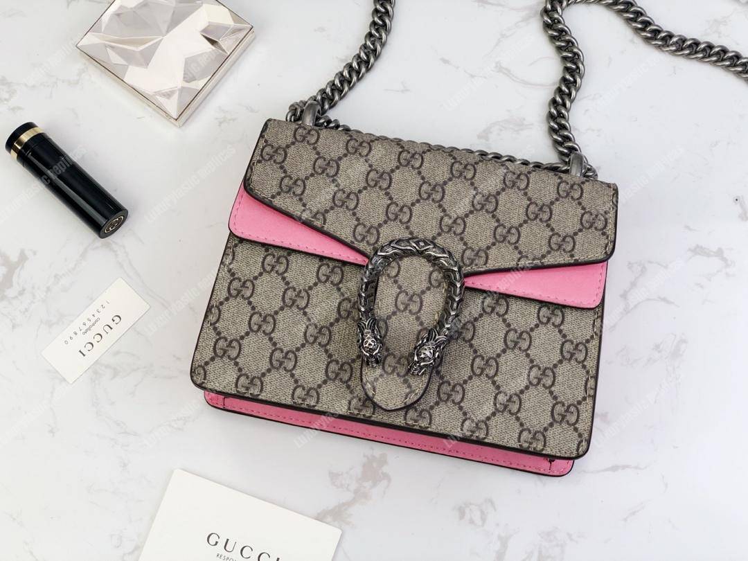G*u*i dionysus gg sup*e mini bag beige pink