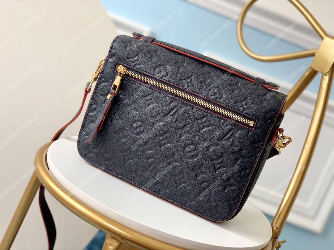 LV Pochette Metis Monogram Empreinte Leather Marine Rouge