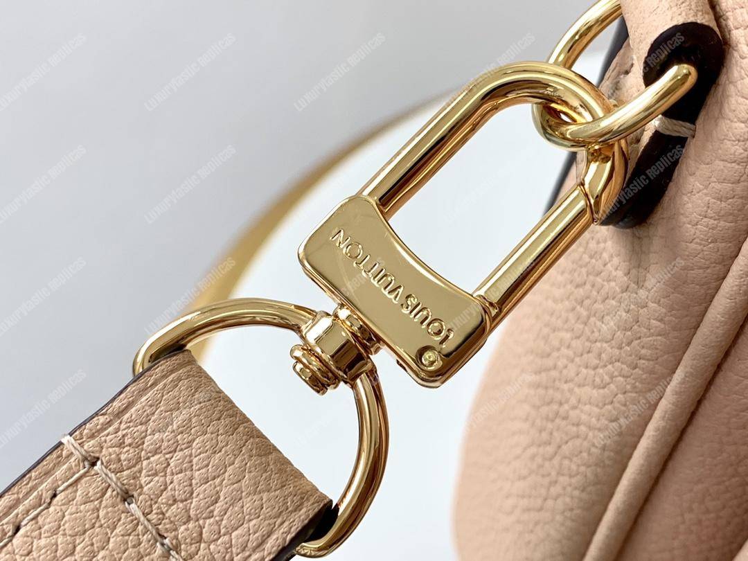 LV Pochette Metis Monogram Empreinte Leather Beige Rose Crème