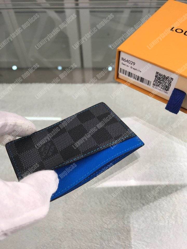 LV Card Holder Damier Graphite Blue