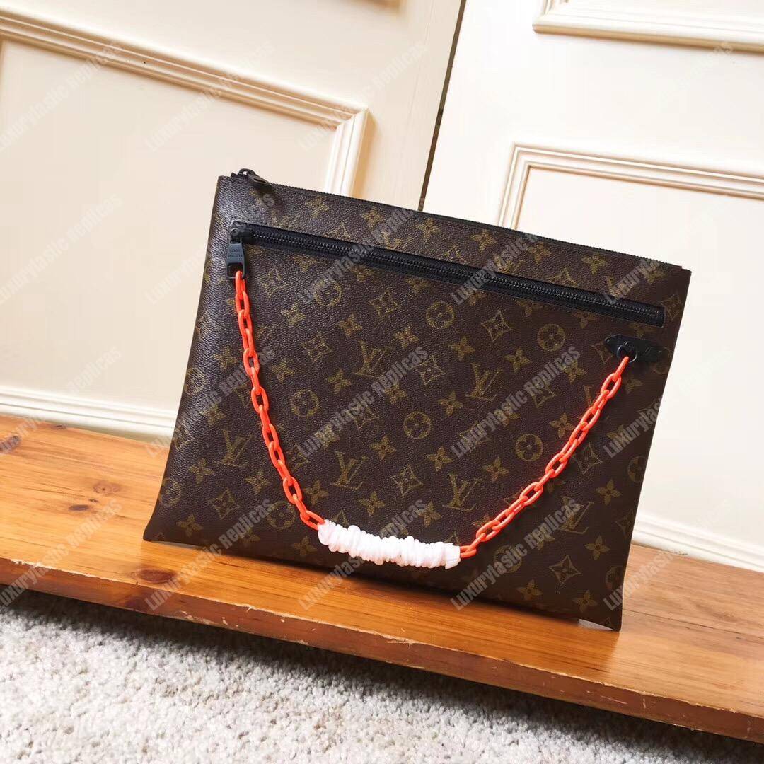 LV A4 Pouch Monogram Brown