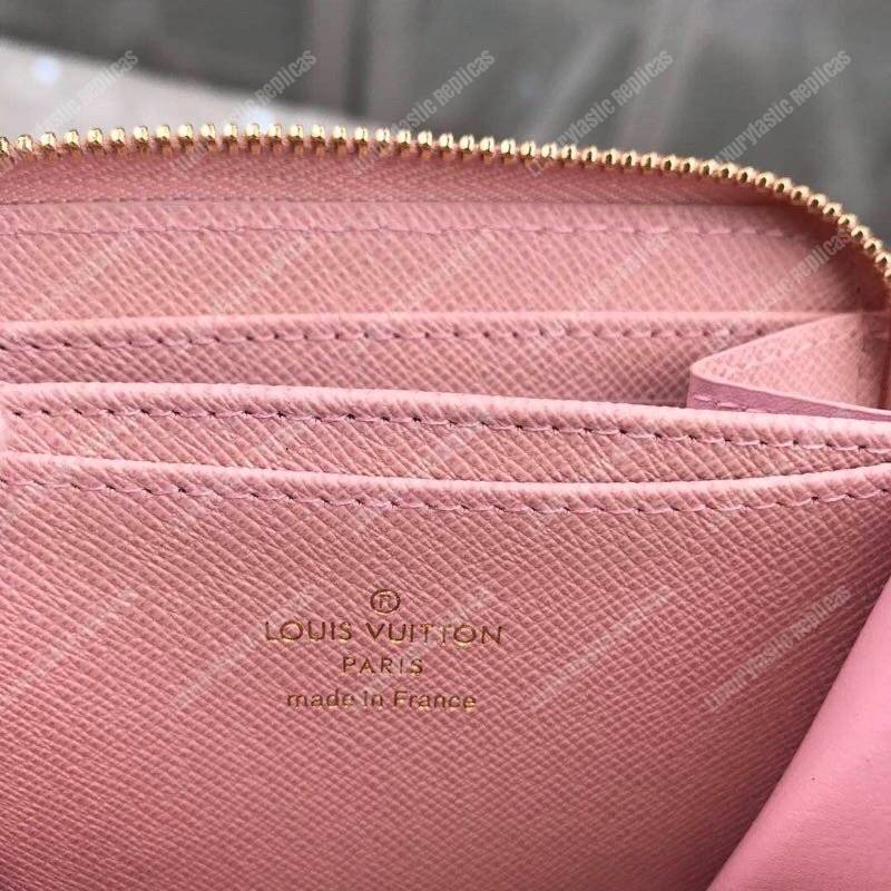 LV Zippy Coin Purse Damier Azur Rose Ballerine Pink