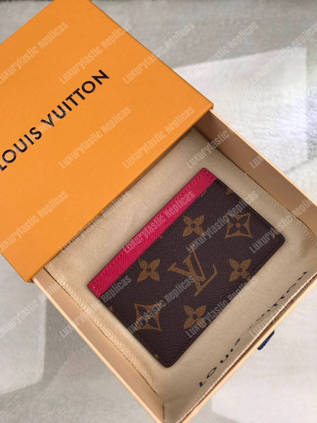 LV Card Holder Monogram Canvas Fuchsia Pink