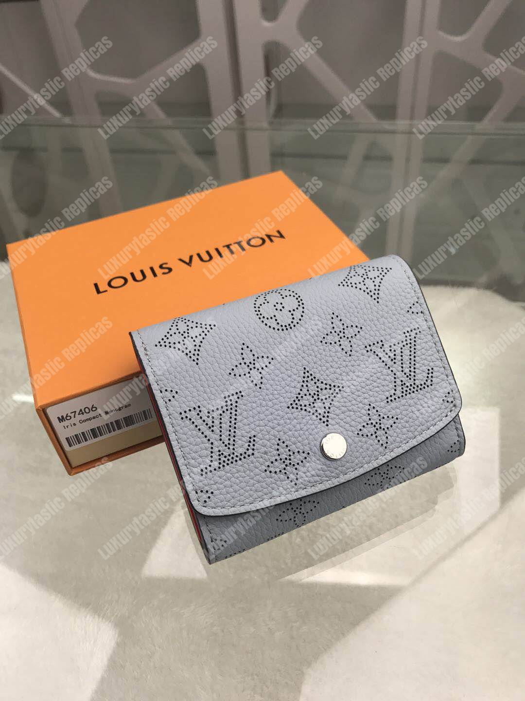 LV Iris Compact Wallet Mahina Bleu Horizon Pumpkin