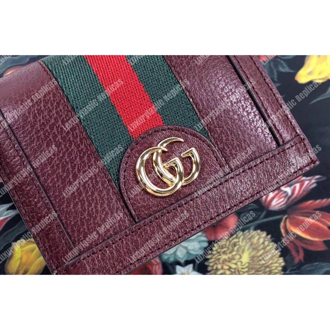 G*u*i ophidia leather card case wallet burgundy