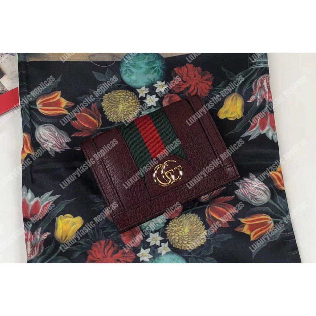 G*u*i ophidia leather card case wallet burgundy
