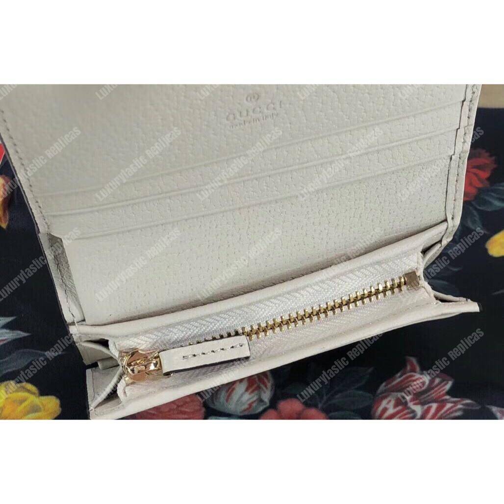 G*u*i ophidia leather card case wallet white