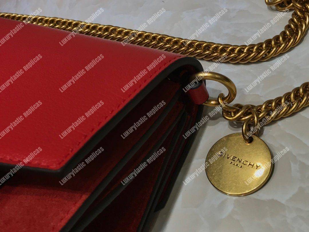 Givenchy Medium GV3 Bag In Leather And Suede Red