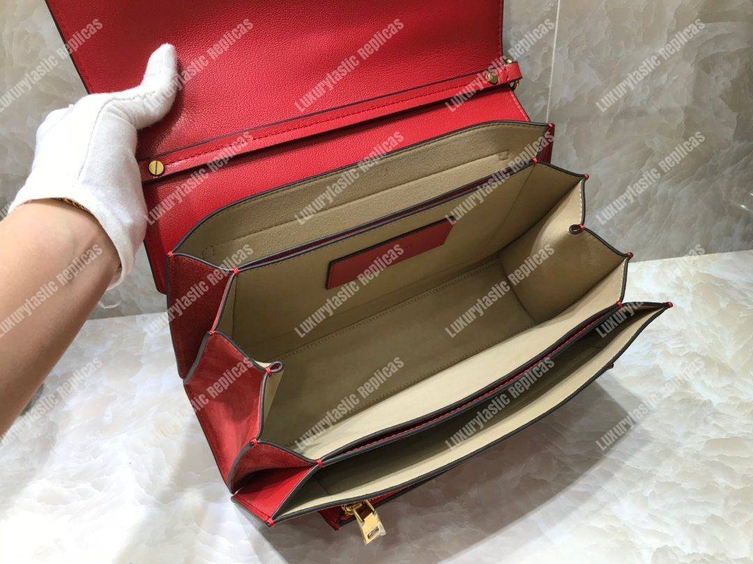 Givenchy Medium GV3 Bag In Leather And Suede Red