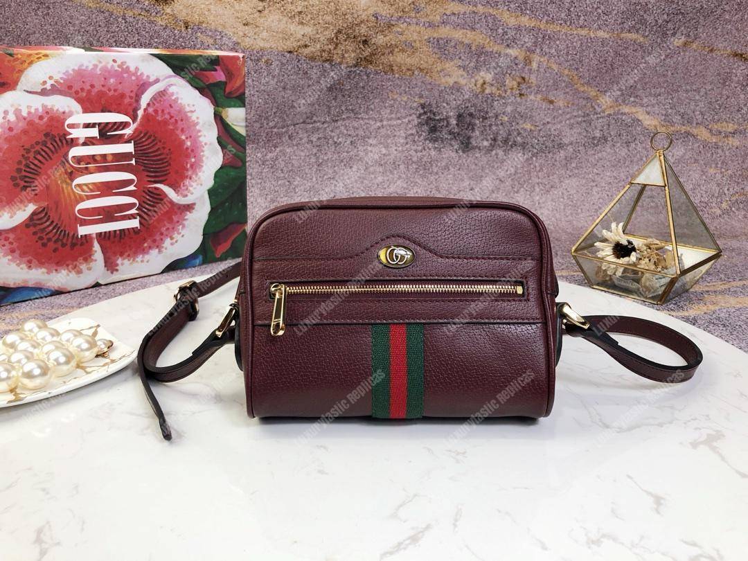 G*u*i ophidia leather mini bag burgundy