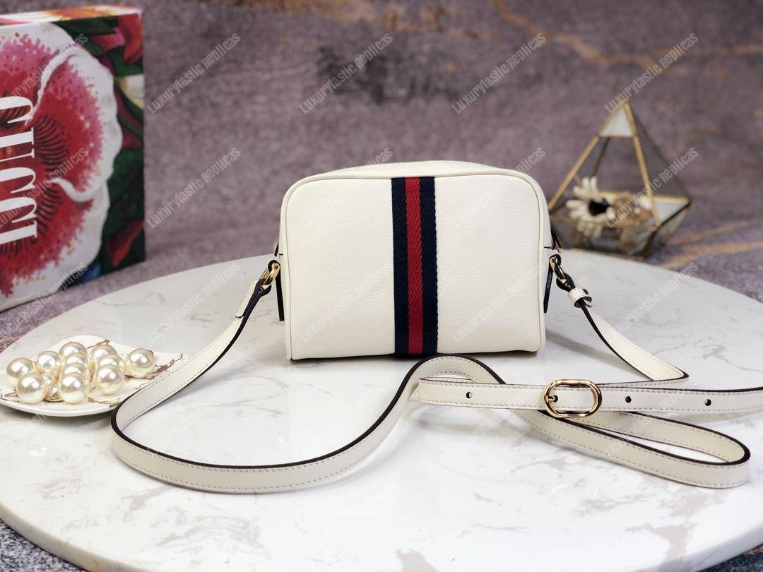 G*u*i ophidia leather mini bag white