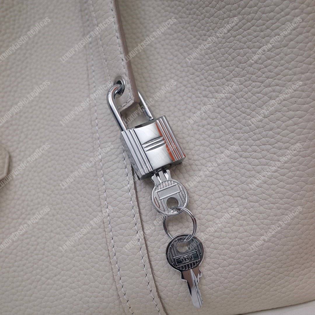 H**mes picotin 22 clemence blanc palladium hardware