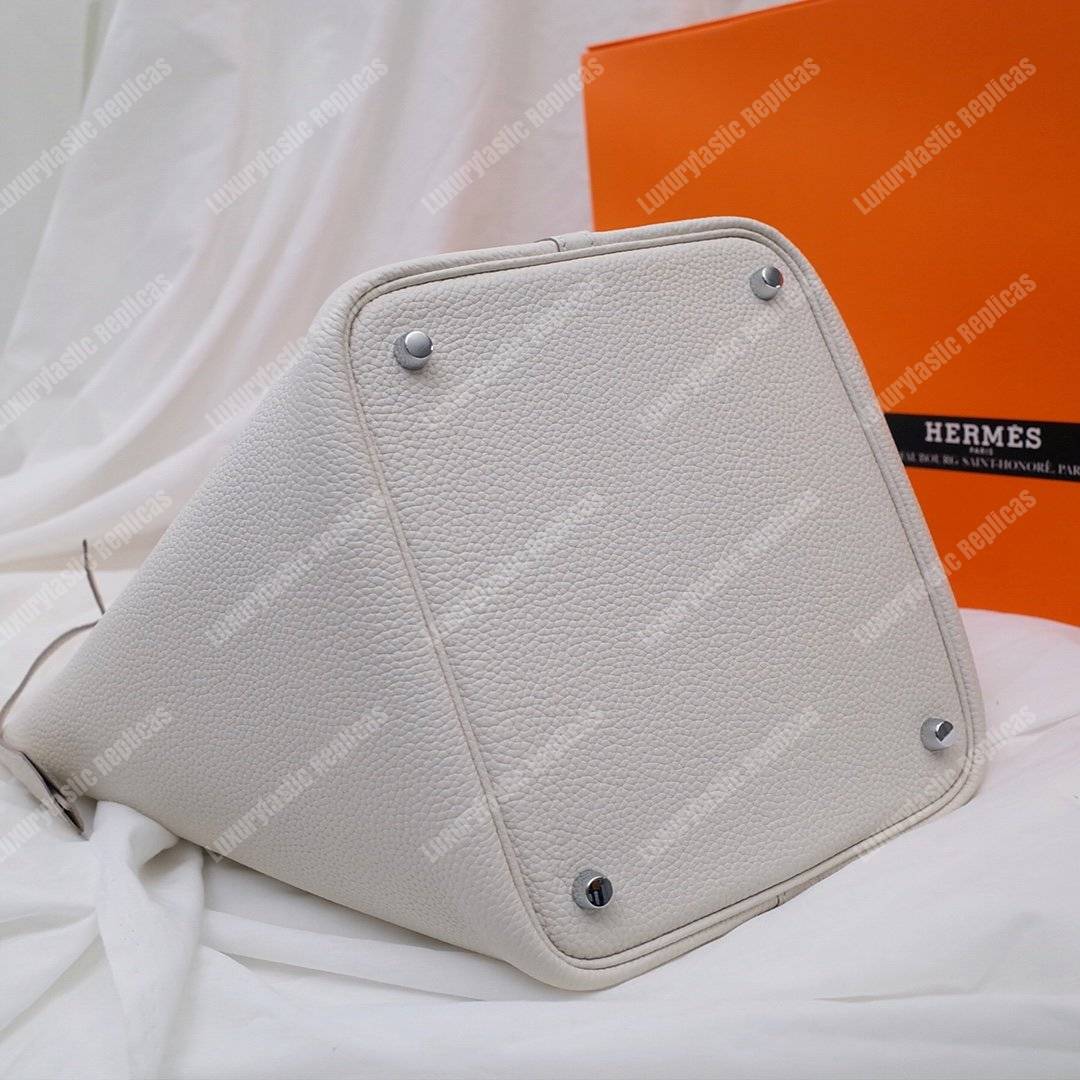 H**mes picotin 22 clemence blanc palladium hardware