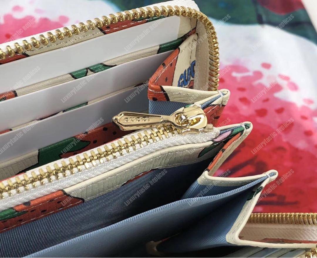 G*u*i zumi strawberry print zip around wallet