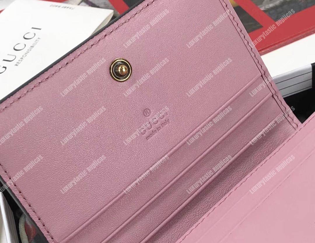 G*u*i gg strawberry print card case wallet