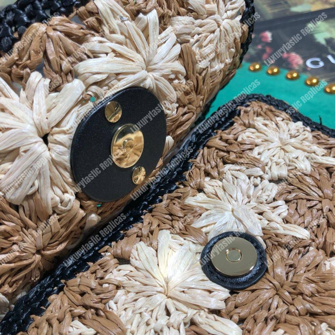 G*u*i marmont raffia small shoulder bag black