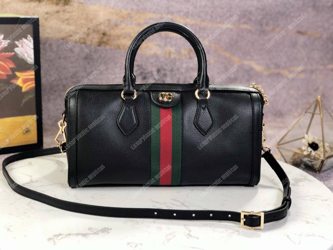 G*u*i ophidia medium top handle bag black