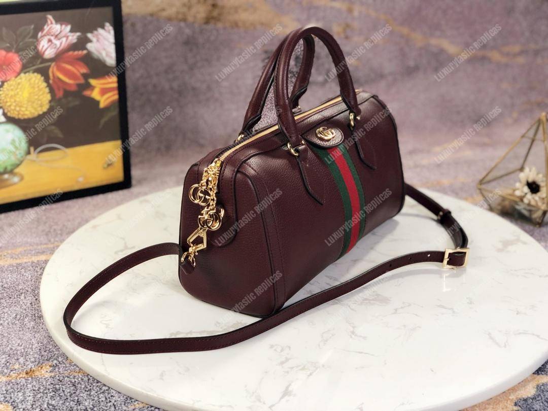 G*u*i ophidia medium top handle bag burgundy