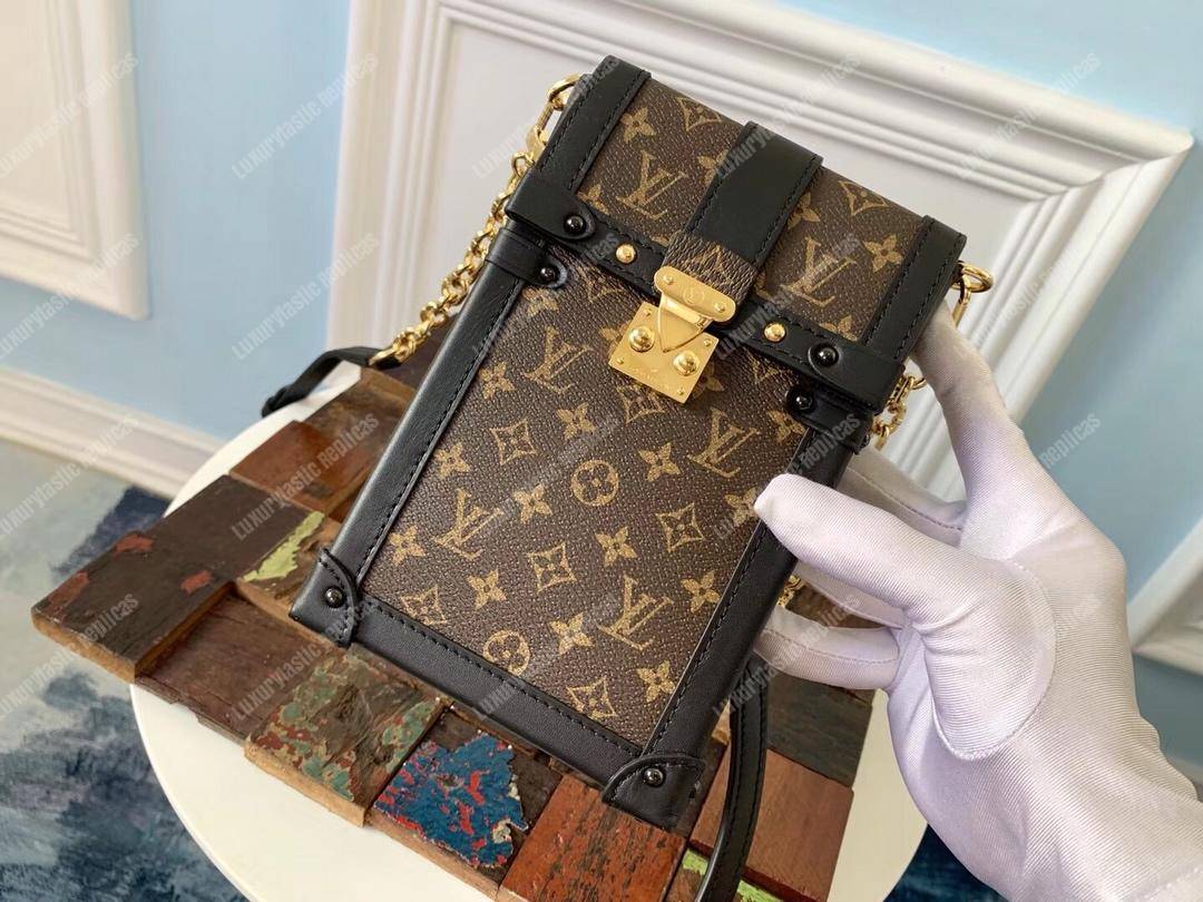 LV Pochette Verticale Trunk Monogram Canvas Black Leather
