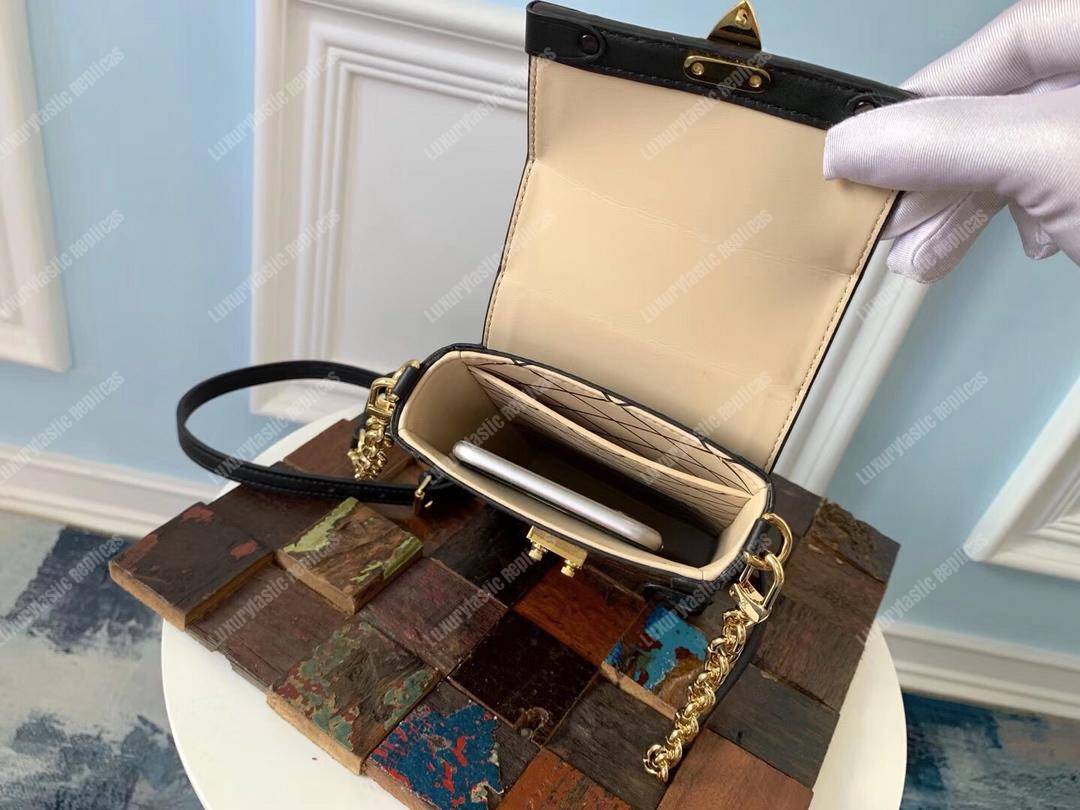 LV Pochette Verticale Trunk Monogram Canvas Black Leather