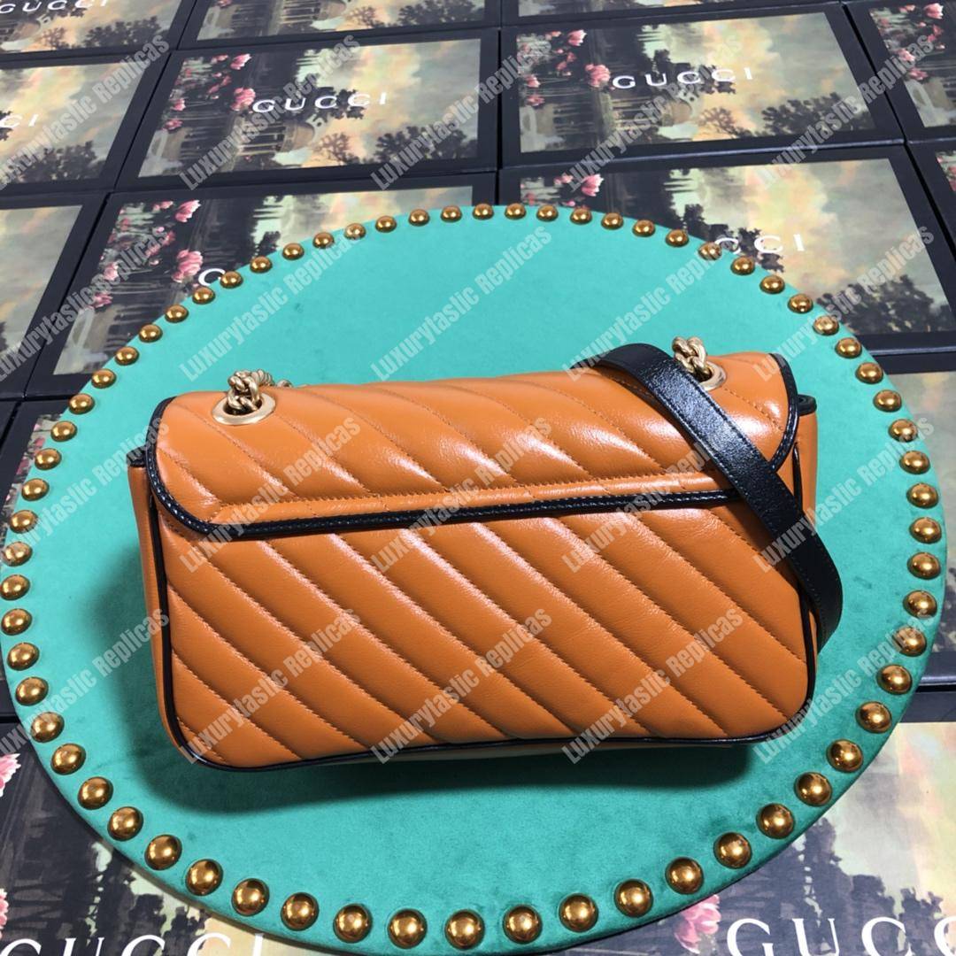 G*u*i gg marmont small shoulder bag cognac