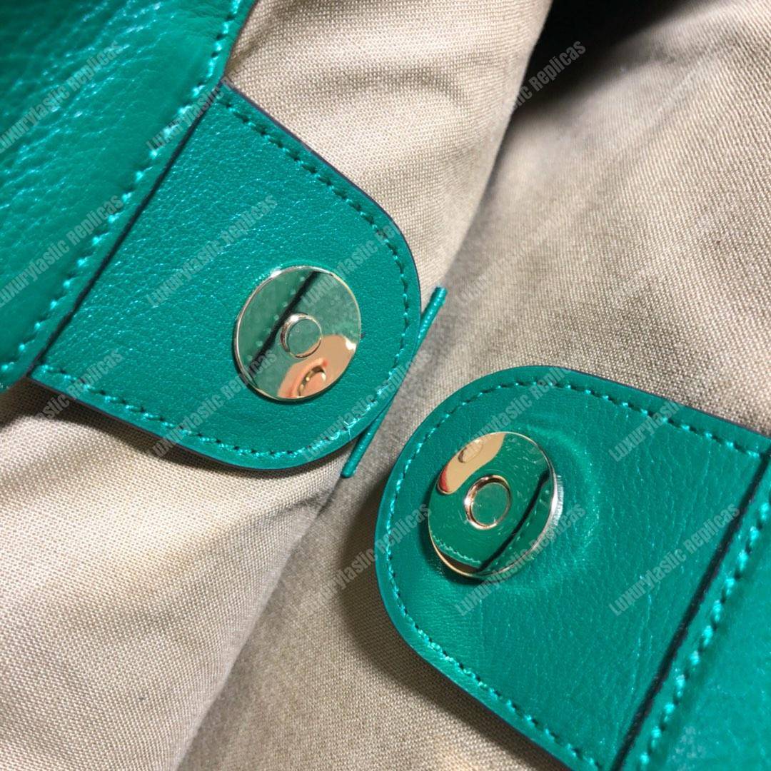 G*u*i online exclusive rajah large tote green trim