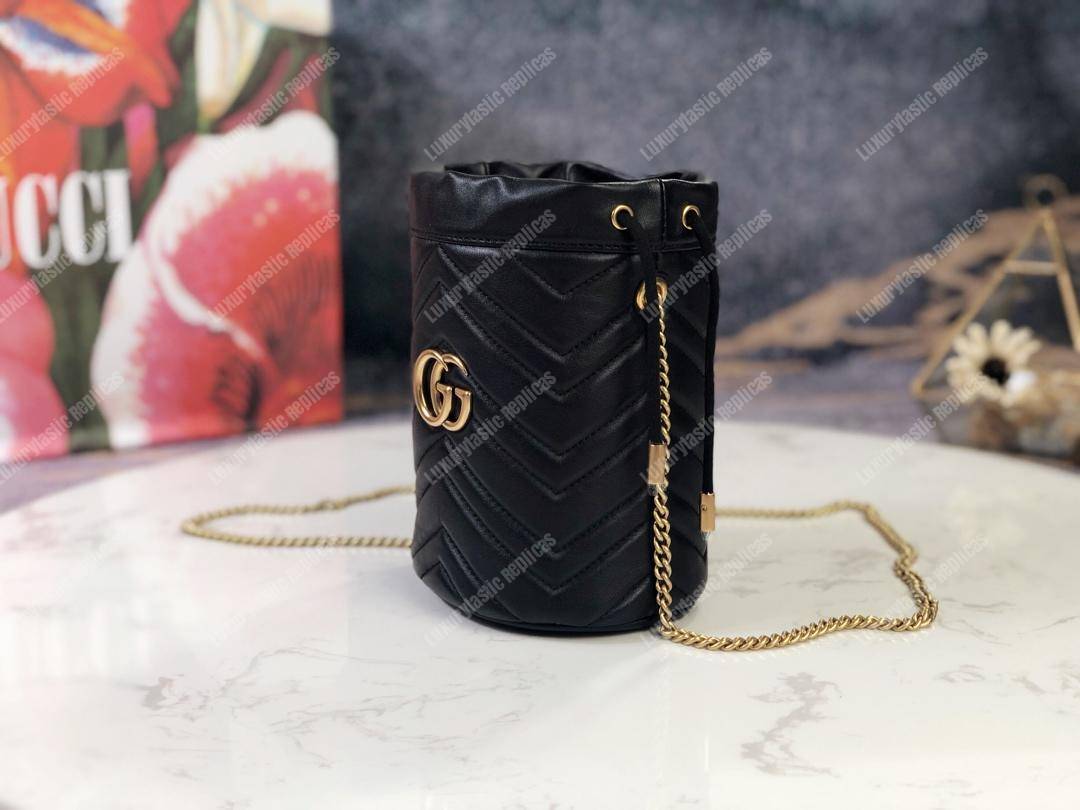 G*u*i gg marmont mini bucket bag black